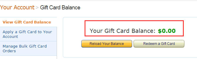 如何查看美亚礼品卡余额, Gift Card Balance